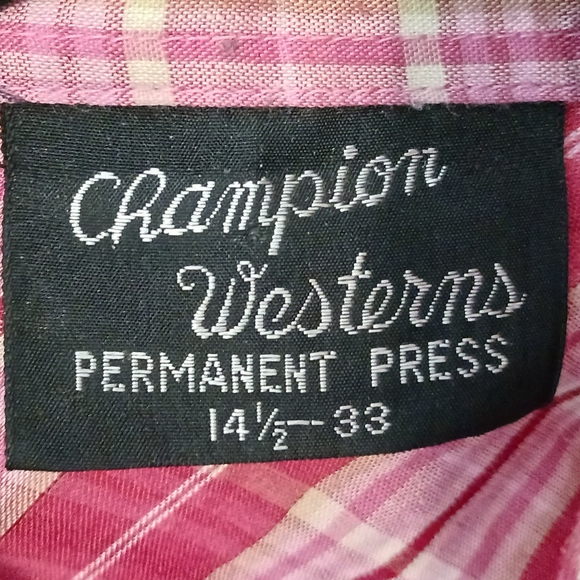 Champion Westerns Permenant Press Red Plaid Western Pearl Snap Womens Size 14 - Picture 2 of 12